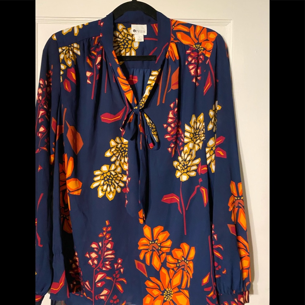 Brightly flowered blouse